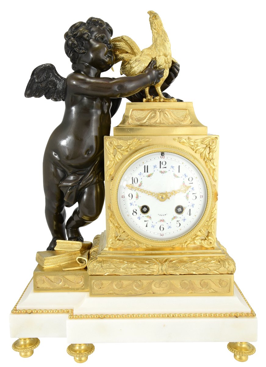 Clock With Rooster Symbol Of Pride And Vigilance-photo-4