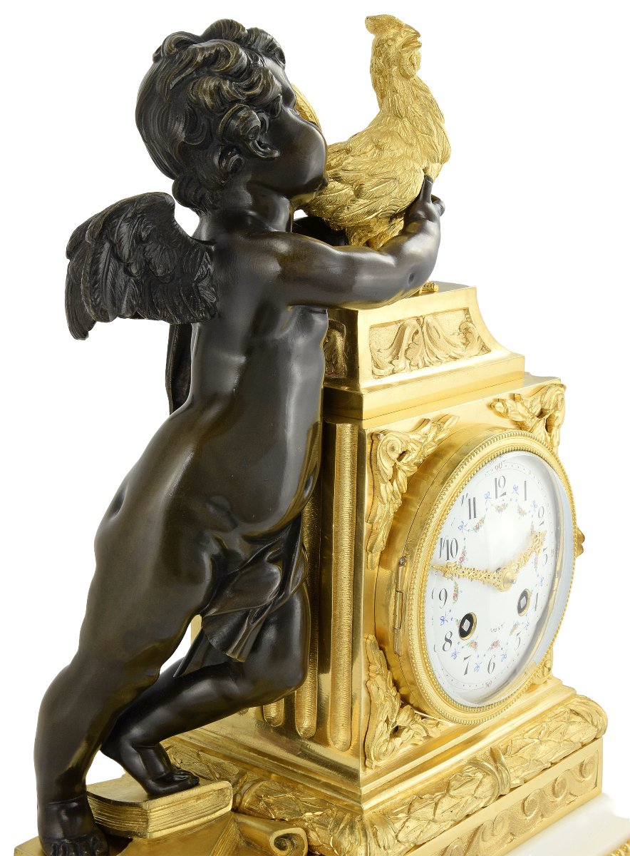 Clock With Rooster Symbol Of Pride And Vigilance-photo-3