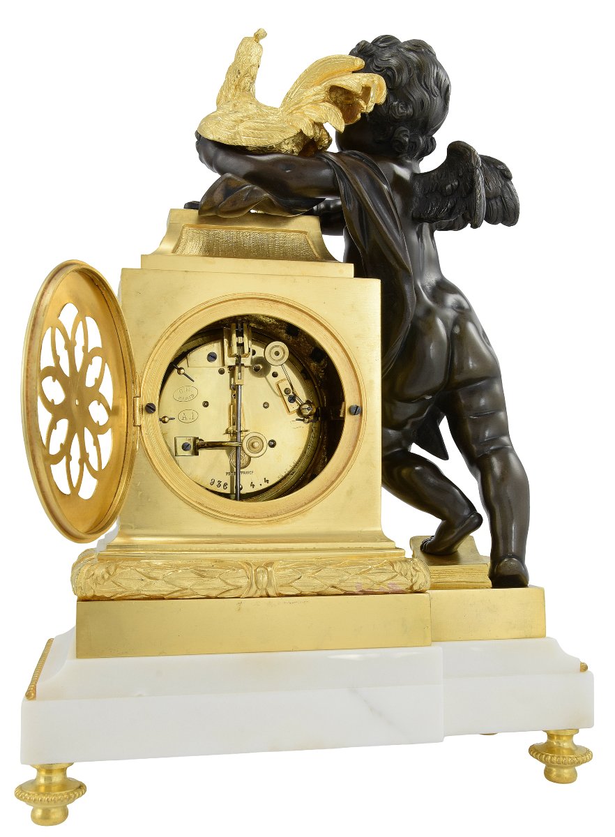 Clock With Rooster Symbol Of Pride And Vigilance-photo-6