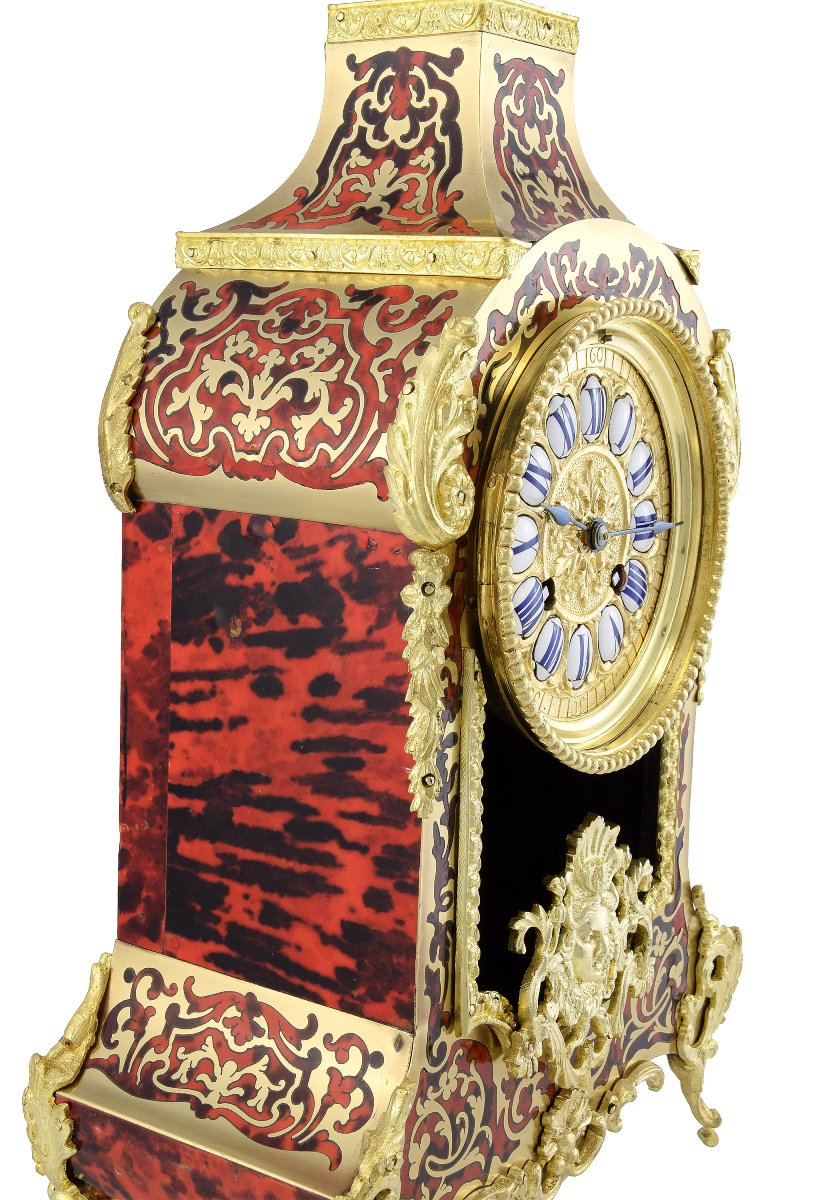 Pendule cartel en écaille de tortue Japy 1878-photo-2