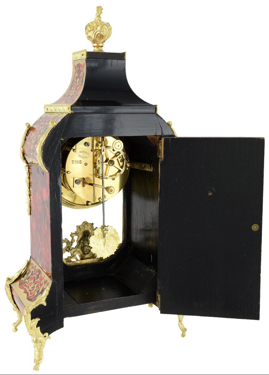 Pendule cartel en écaille de tortue Japy 1878-photo-6