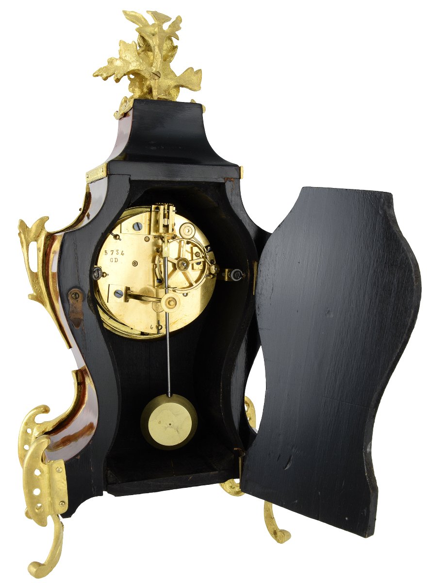Pendule cartel en corne rouge Japy 1878-photo-5