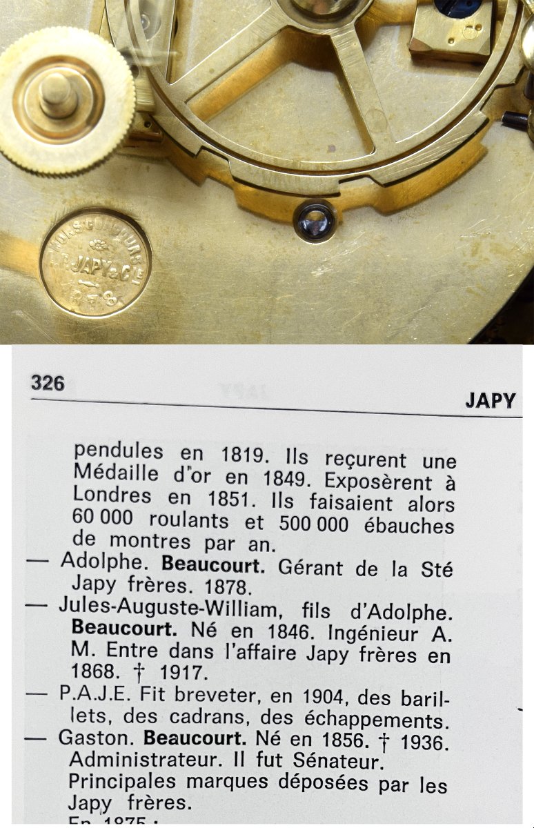 Pendule cartel en corne rouge Japy 1878-photo-6