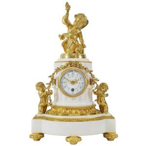 Clock "triumph Of The Cherub" Era Napoléon III