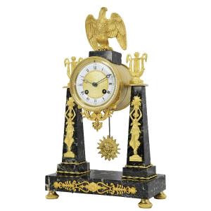 Clock Portico Marble Style Empire