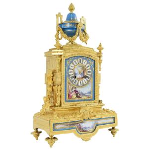 Clock In Bronze And Porcelain Napoléon III Barrard