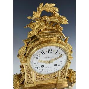 Clock Gilded Bronze Napoléon III Farret