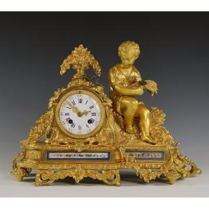 Pendule Aux Oiseaux Bronze Et Porcelaine Napoléon III