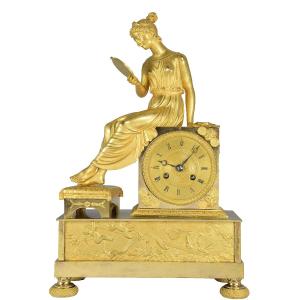 Pendule Laure et Pétrarque, le poète et sa jolie muse 