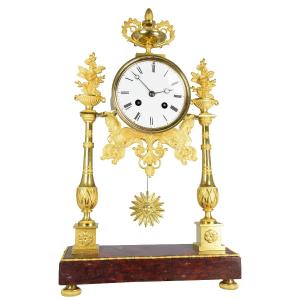  Clock Portico In Bronze Mercury Gilding And Marble