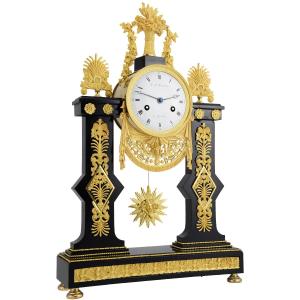Pendule portique Empire Horloger : ROSSELET 1815