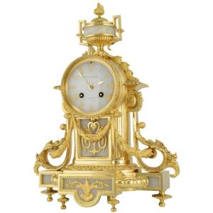 Pendule bronze doré et onyx Horloger :  BOZZO 1860