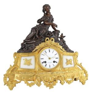Clock Allegorical Female Figure 19th