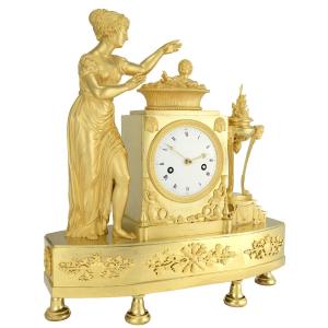 Clock Empire Allegorical Representation Of Motherhood And Protectionan Empire Period Clock, Cir