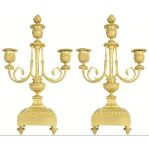 Paire de chandeliers style Empire XIXème