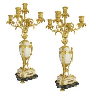Large Pair Of Louis XVI-style 19th-century Candlesticks