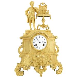 1850 Gilded Bronze Mercury Clock