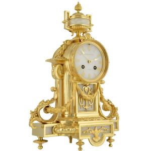 Clock Gilded Bronze And Onyx Watchmaker : Bozzo 1860