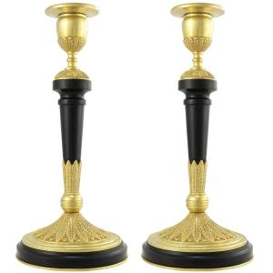 Paire de bougeoirs Néo-classique Epoque Napoléon III