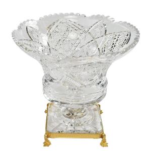  Large Cup In Crystal Cut Late 19th Century