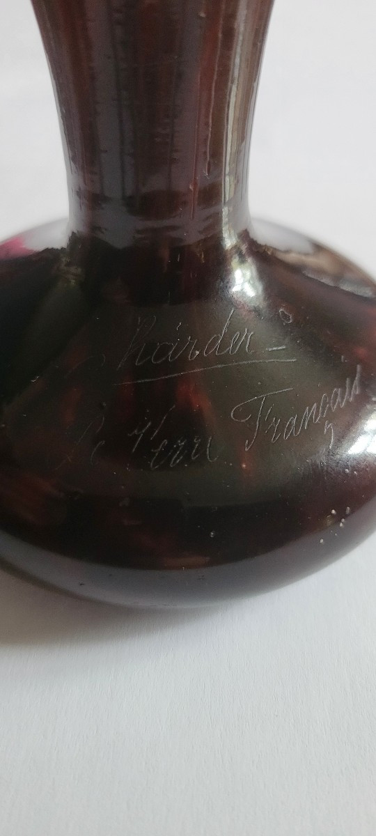 Vase " Charder /le Verre Français  "orchidées  Model"-photo-4