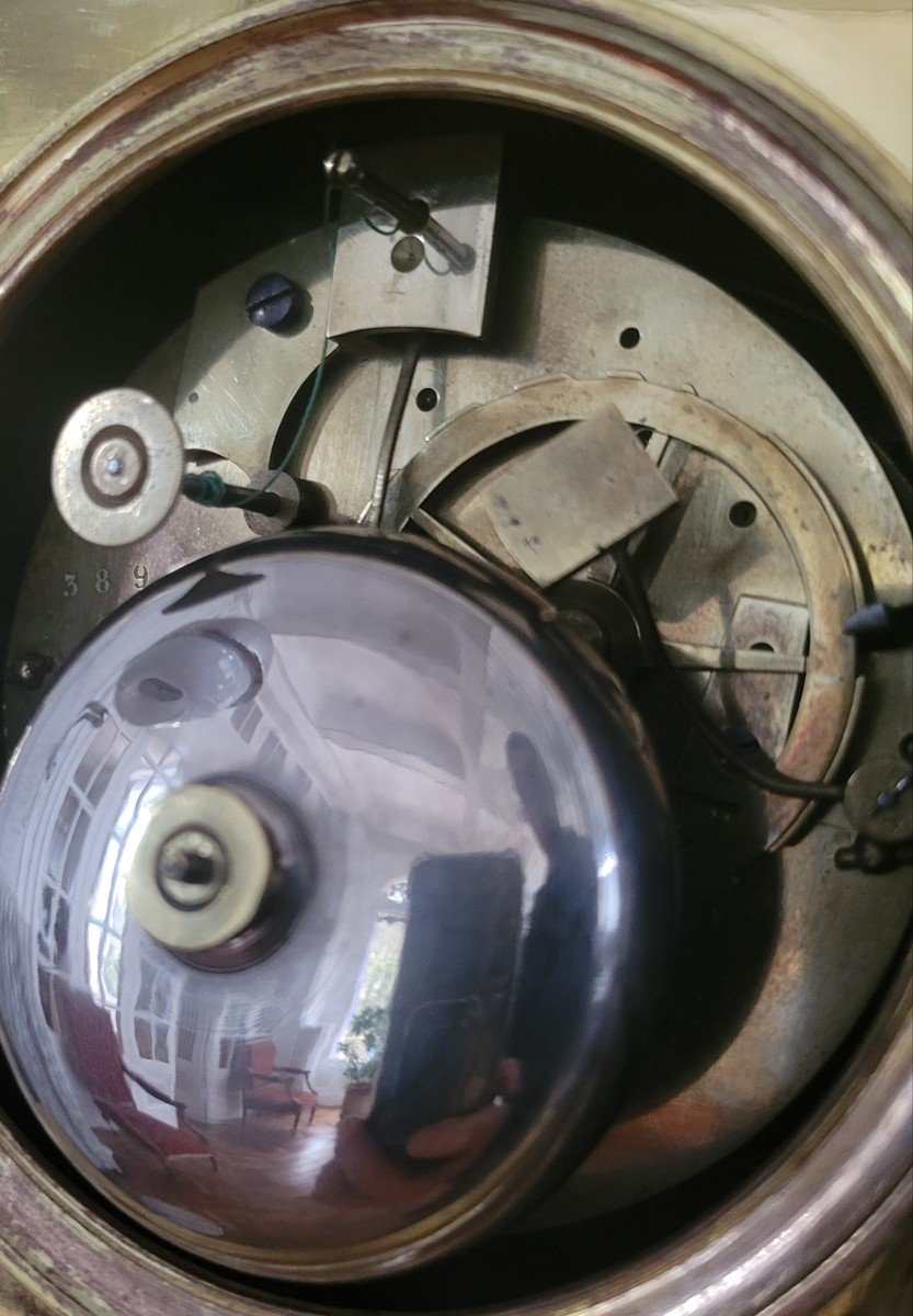 Pendule Empire en bronze doré par les bronziers  Denière et Matelin  Figurant Apollon -photo-6