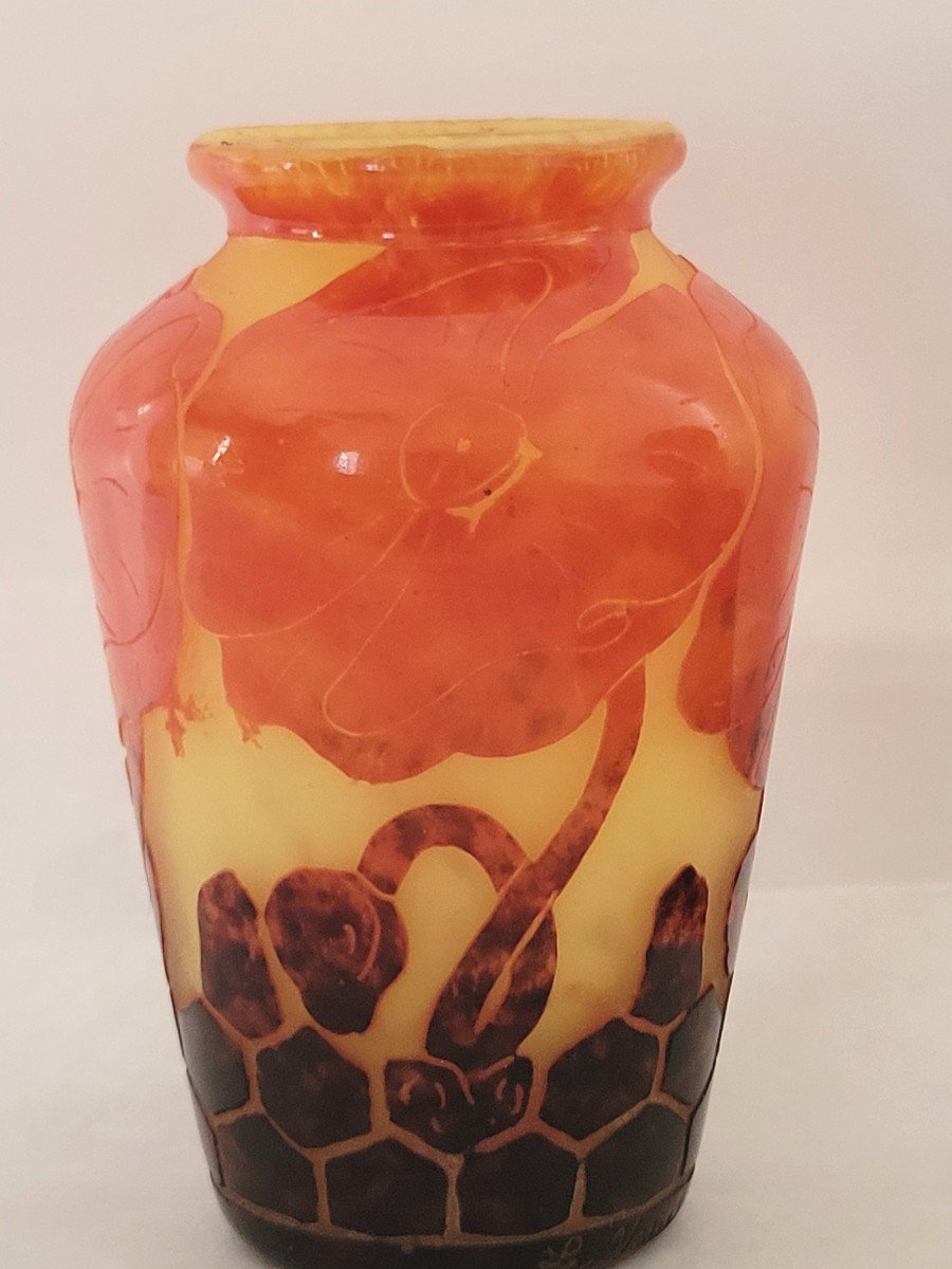 Charles  Schneider Le Verre Français vase   Modèle "pavots"-photo-1