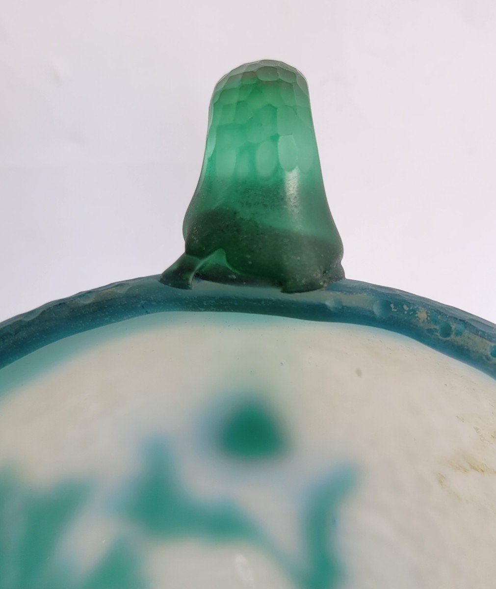 Daum Nancy, Vase à Décor De Bleuets Gravé à l'Acide,martelé  Vers 1905-photo-4