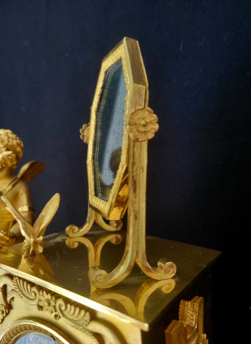 Gilt Bronze Pendulum Venus And Love Empire Period -photo-2