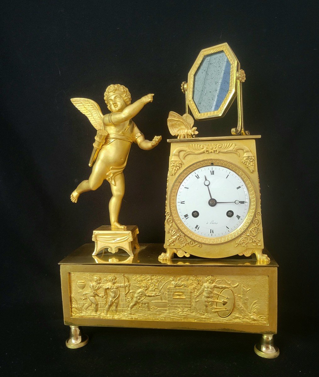 Gilt Bronze Pendulum Venus And Love Empire Period 