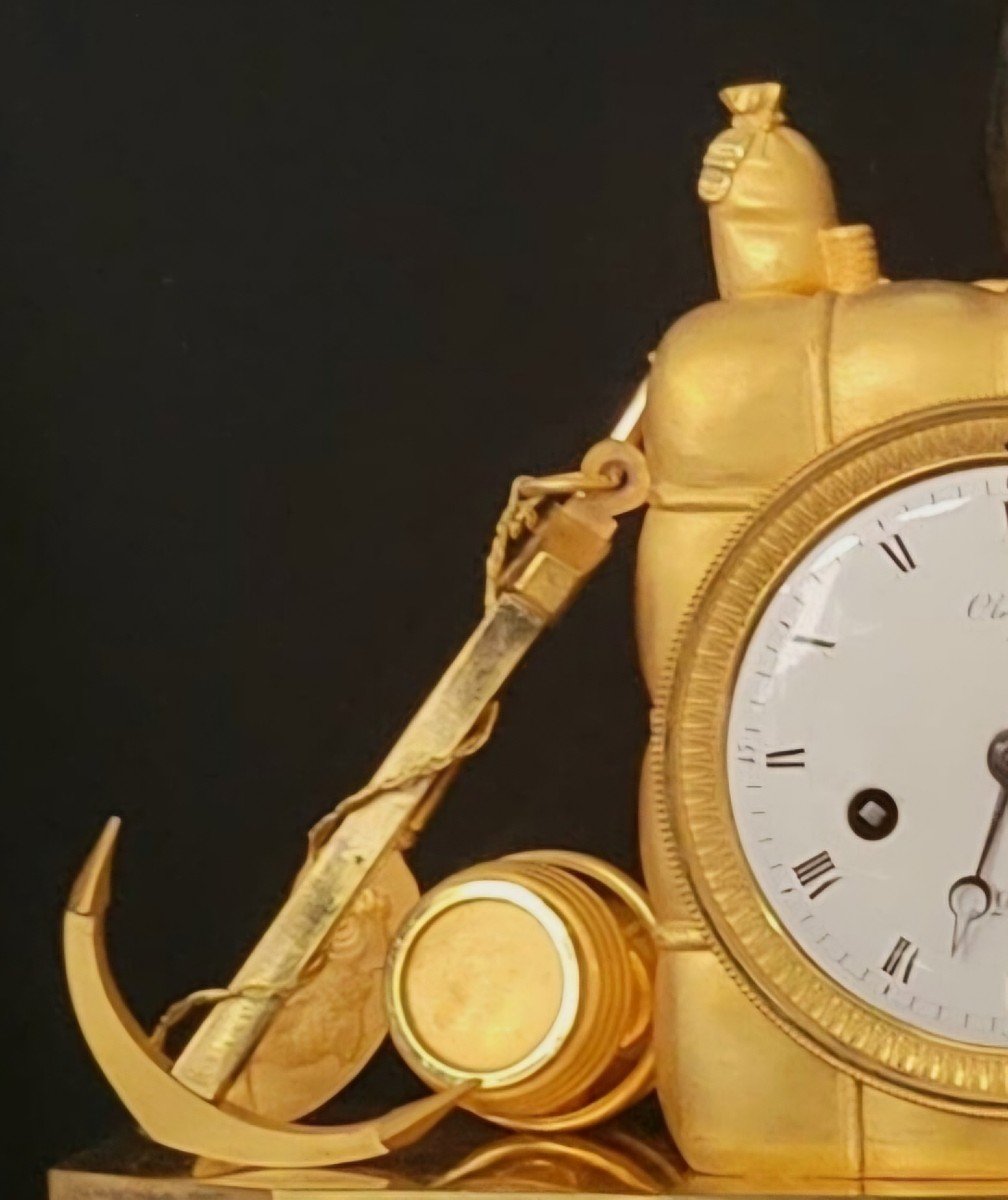 Exotic Clock Called "au Bon Sauvage" Representing A Sailor Around 1808-photo-1