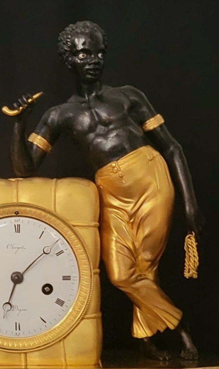 Exotic Clock Called "au Bon Sauvage" Representing A Sailor Around 1808-photo-2