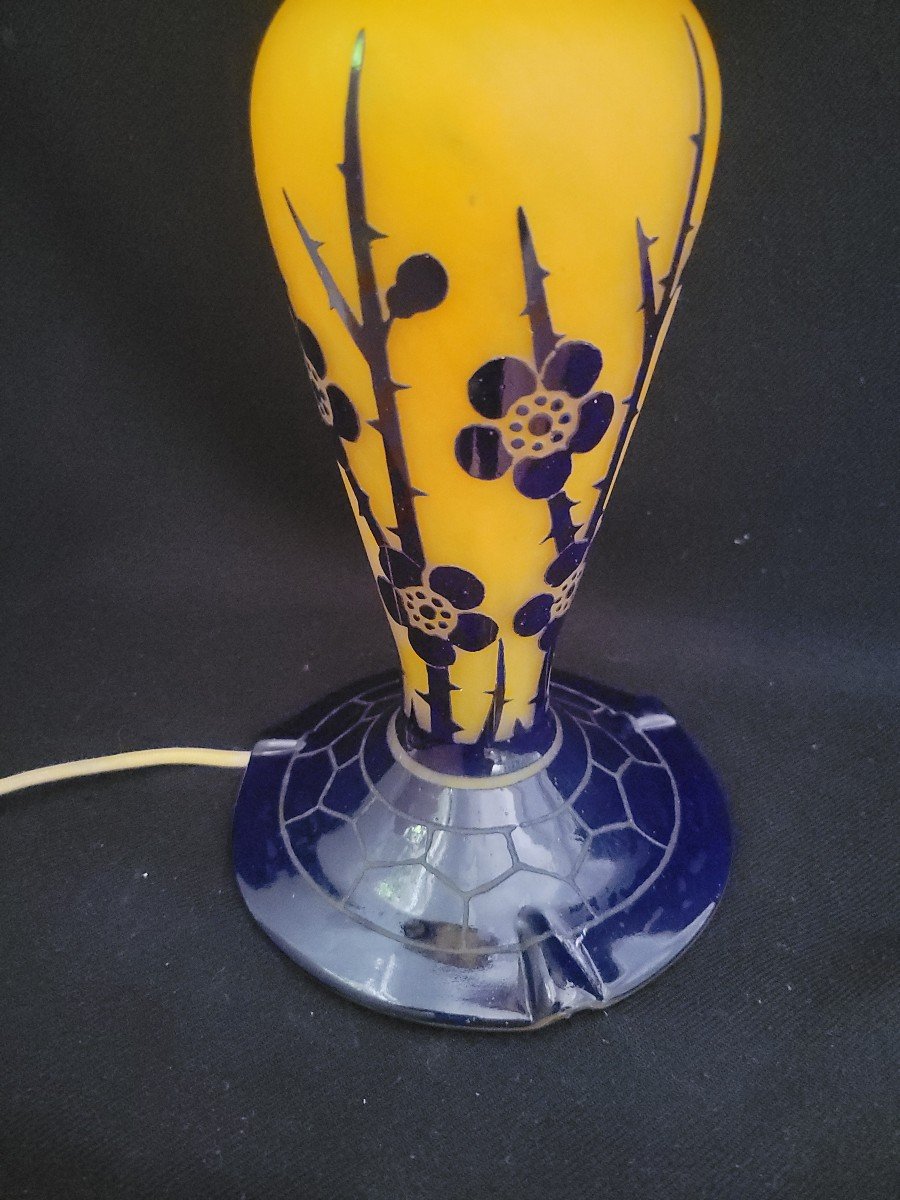 Charles Schneider : Lampe  champignon Modèle" Aubépines"   Signée Au Berlingot  époque Art Dco-photo-1