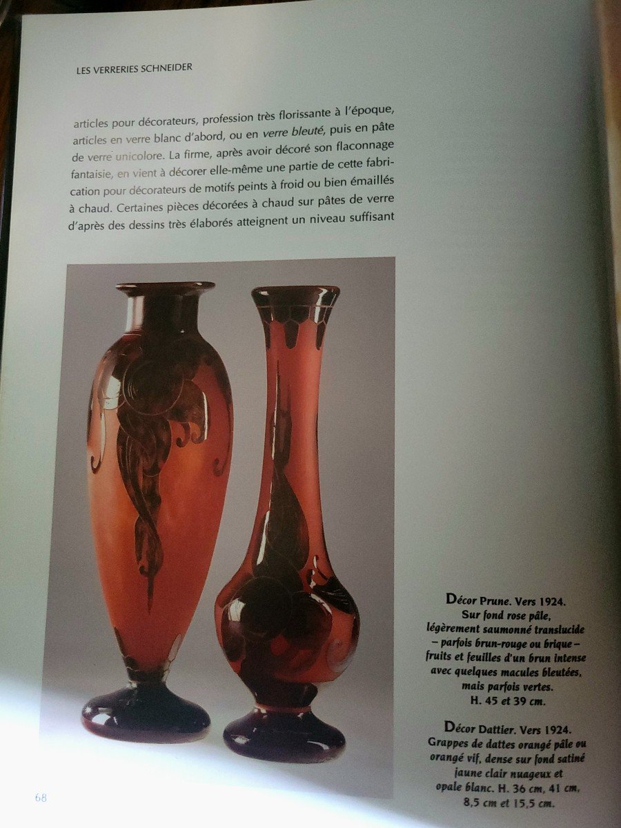  grand Vase  Modèle "Prunes" Le Verre  Français  (charles Schneider) Vers 1920-photo-7