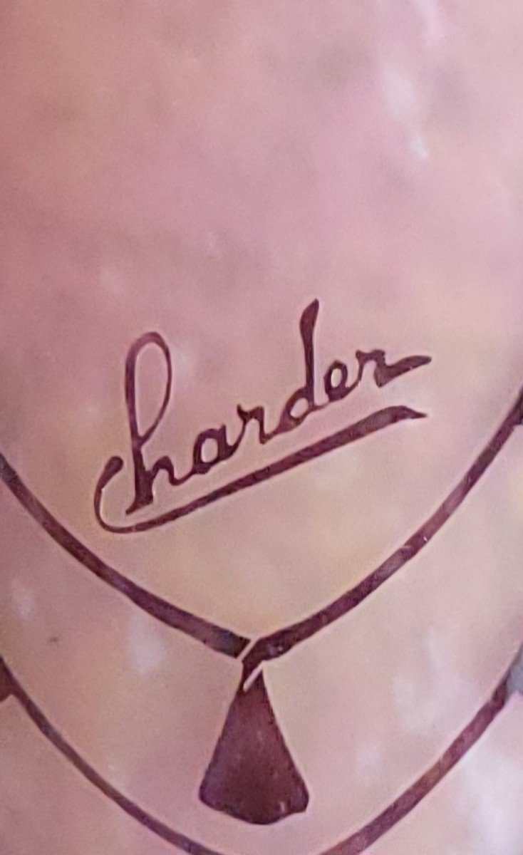 Vase  Schneider ,le verre francais, charder modèle "colliers" époque art déco-photo-2