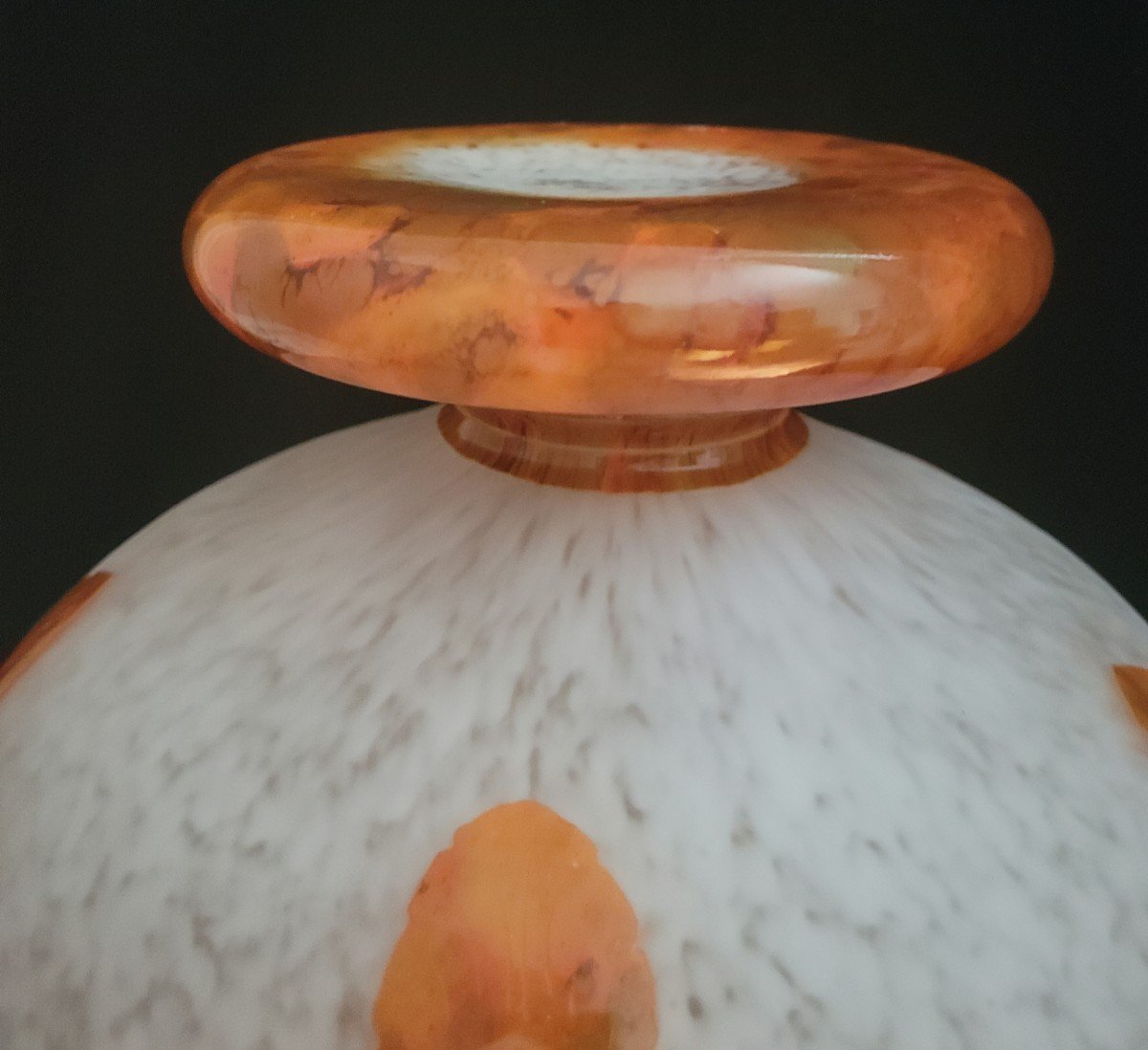 Vase  Boule Art Déco  Schneider Modèle Glycines  Signé Charder Et Le Verre Français 1927-191926-photo-6