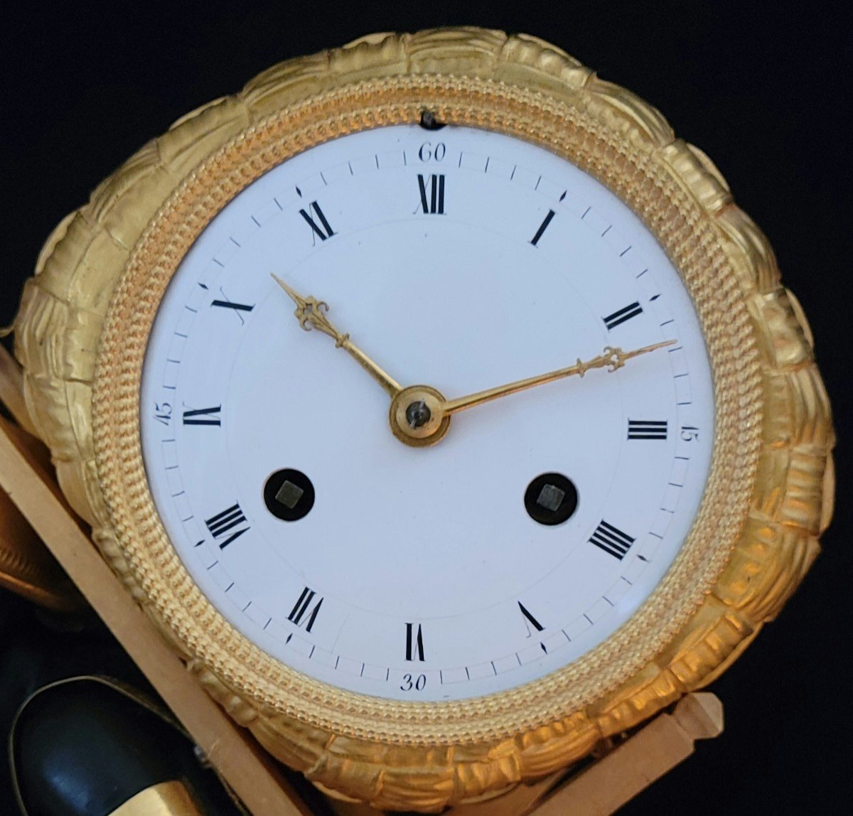 Mantel Clock The Orter " Le Portefaix Noir" After J.a.reiche Empire Period-photo-1