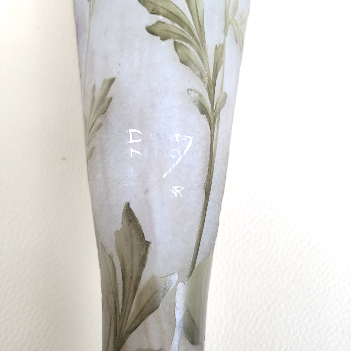 Large Daum Vase With Meadow Cardamine Decoration, Circa 1910,-photo-2