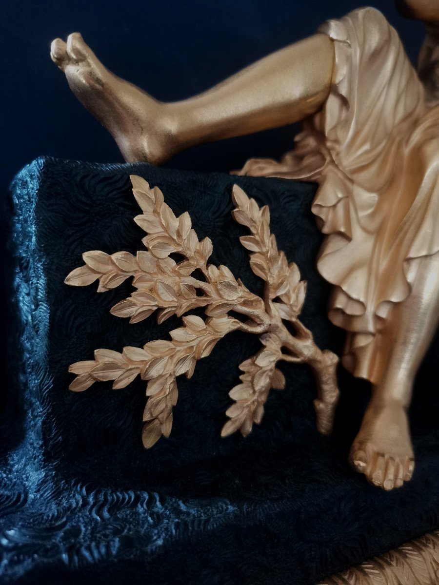 Pendule Début XIXème " La Mer Nourricière"ou l'Espérance Nourissant l'Amour" Modèle De Reiche-photo-6