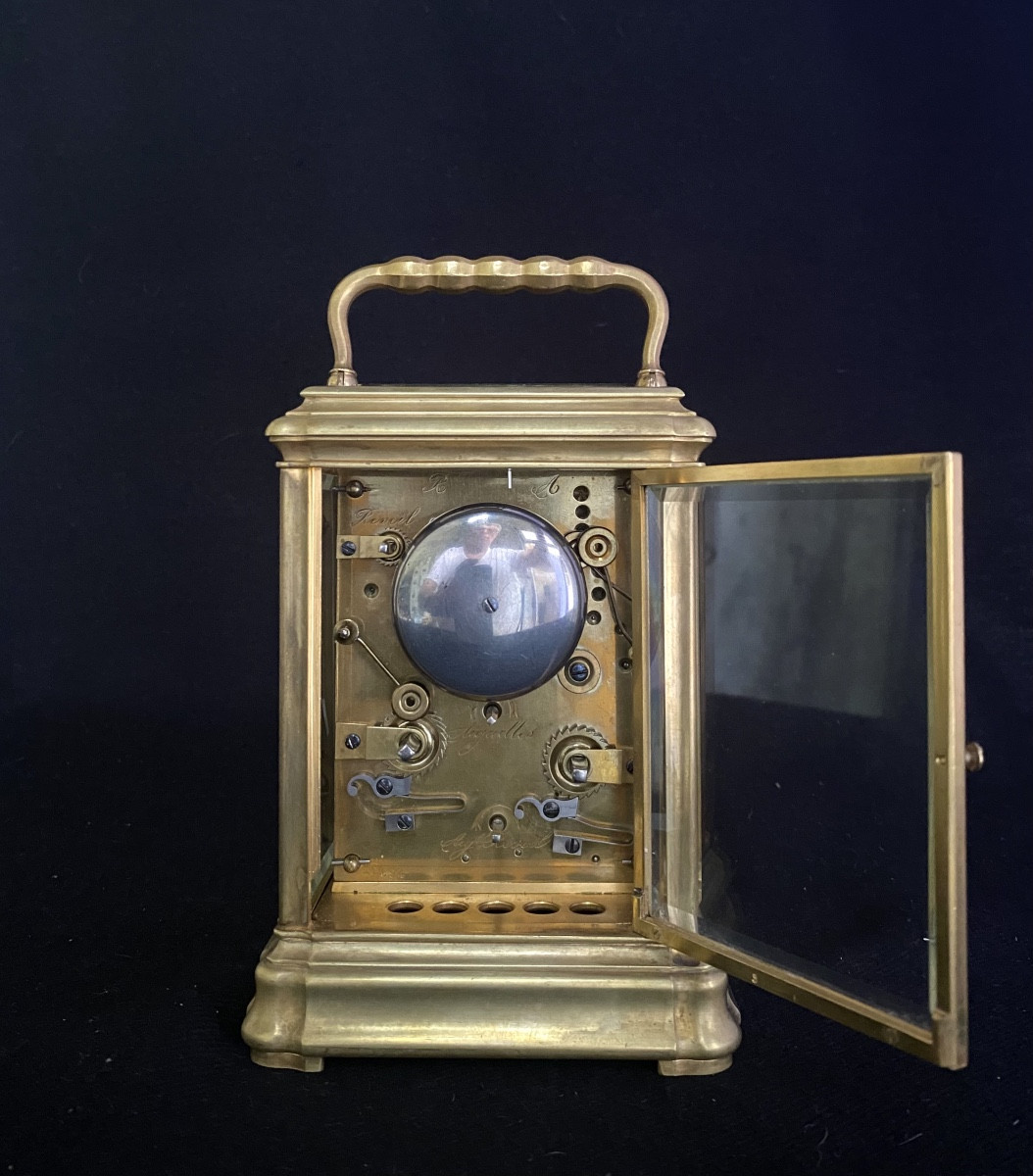 Pendulette de voyage " grande sonnerie, petite sonnerie , silence "  réveil vers 1880-photo-3