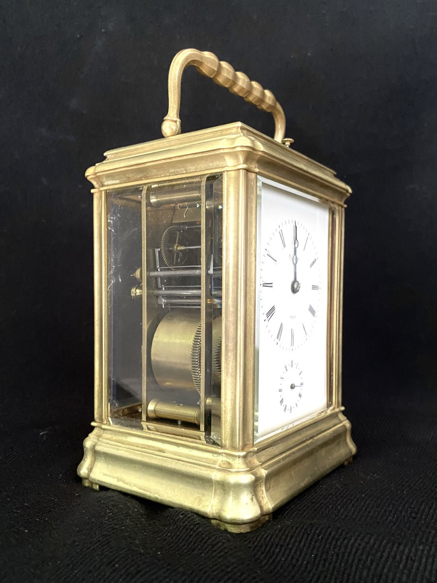 Pendulette de voyage " grande sonnerie, petite sonnerie , silence "  réveil vers 1880-photo-1