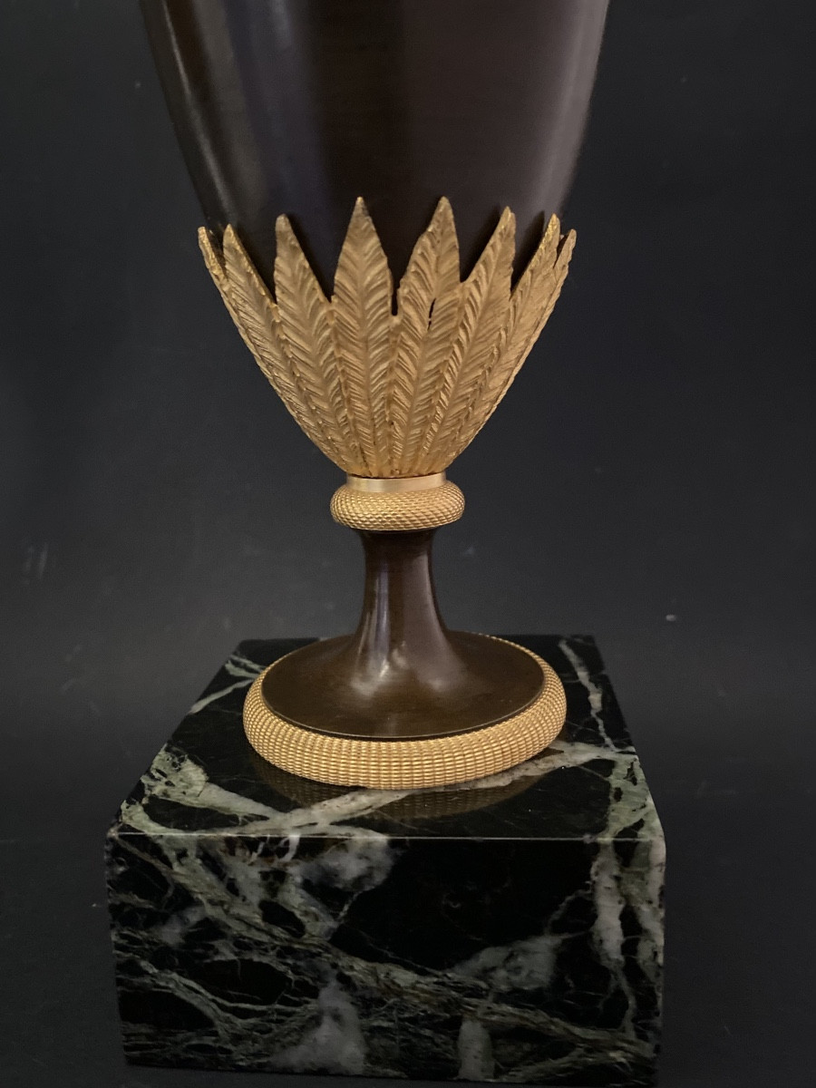 paire d'aiguières  en bronze doré ,patiné ,époque empire attribuée à André-Antoine RAVRIO-photo-5