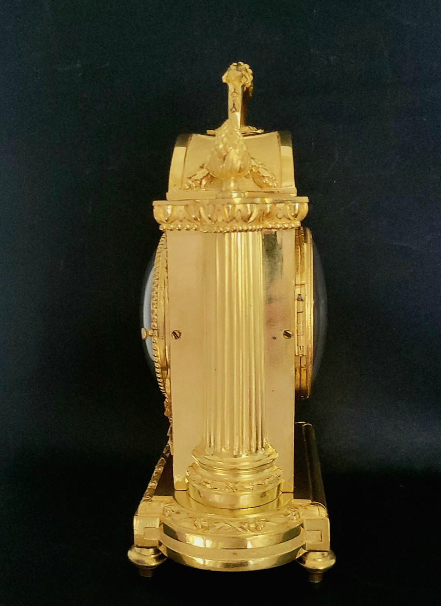 pendule transportable en bronze doré époque Louis XVI attribuée à R. Osmond-photo-2