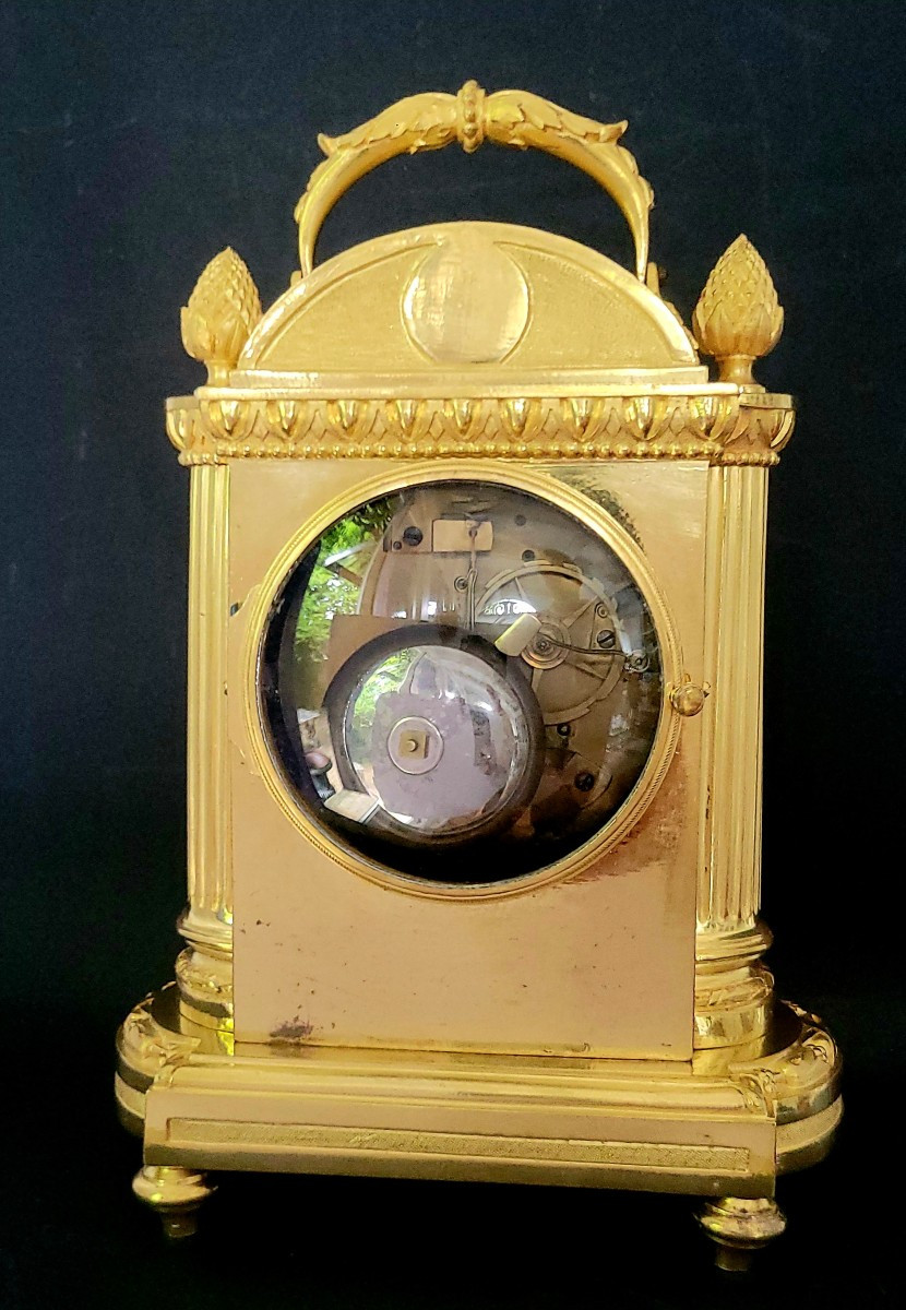 pendule transportable en bronze doré époque Louis XVI attribuée à R. Osmond-photo-3