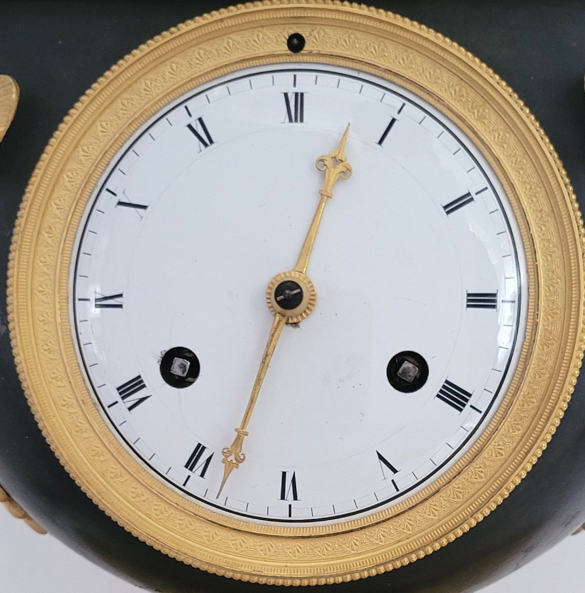 pendule  " la toilette" en bronze doré et patiné d'époque empire-photo-6