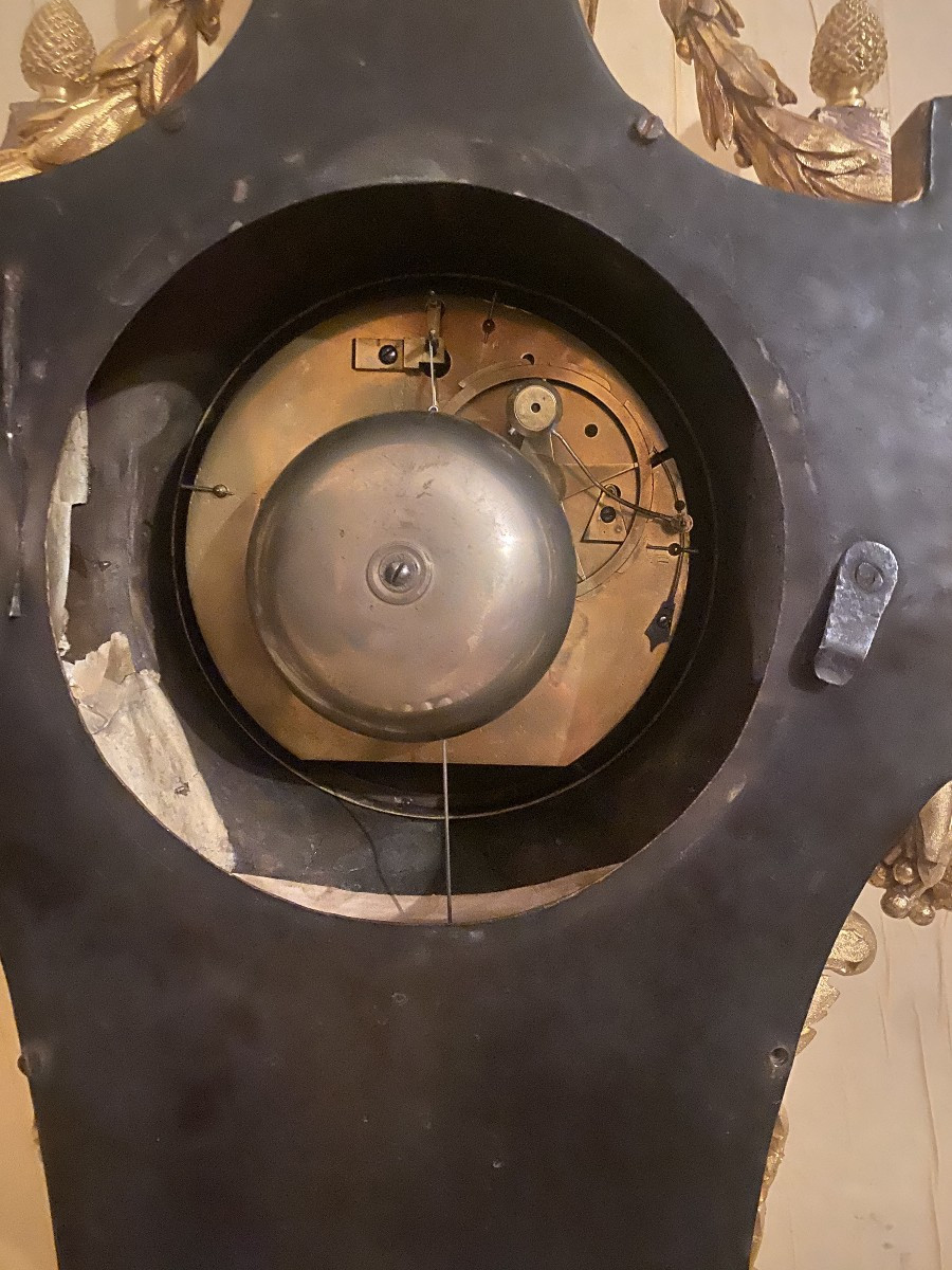 Cartel d'applique en bronze doré d'époque Louis XVI attribué à  OSMOND sur dessin de Foulet-photo-2