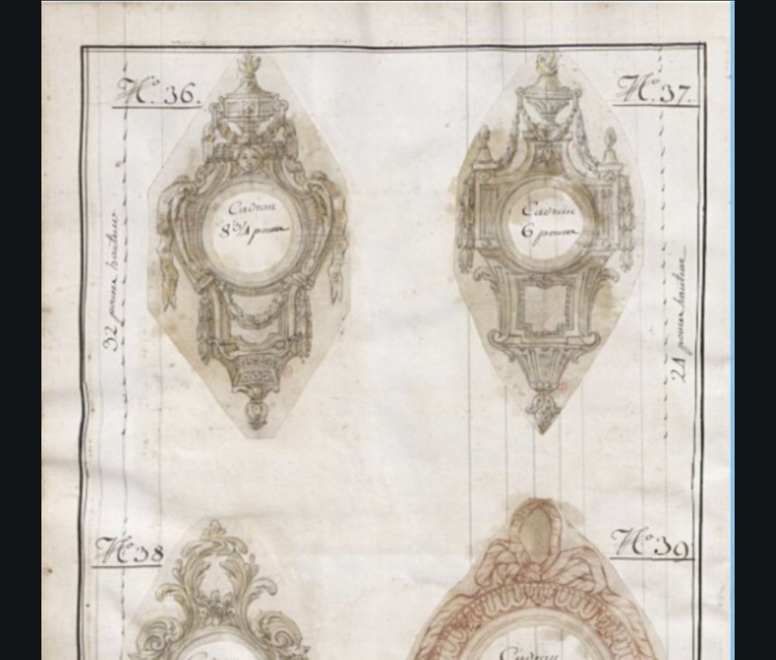 Cartel d'applique en bronze doré d'époque Louis XVI attribué à  OSMOND sur dessin de Foulet-photo-4