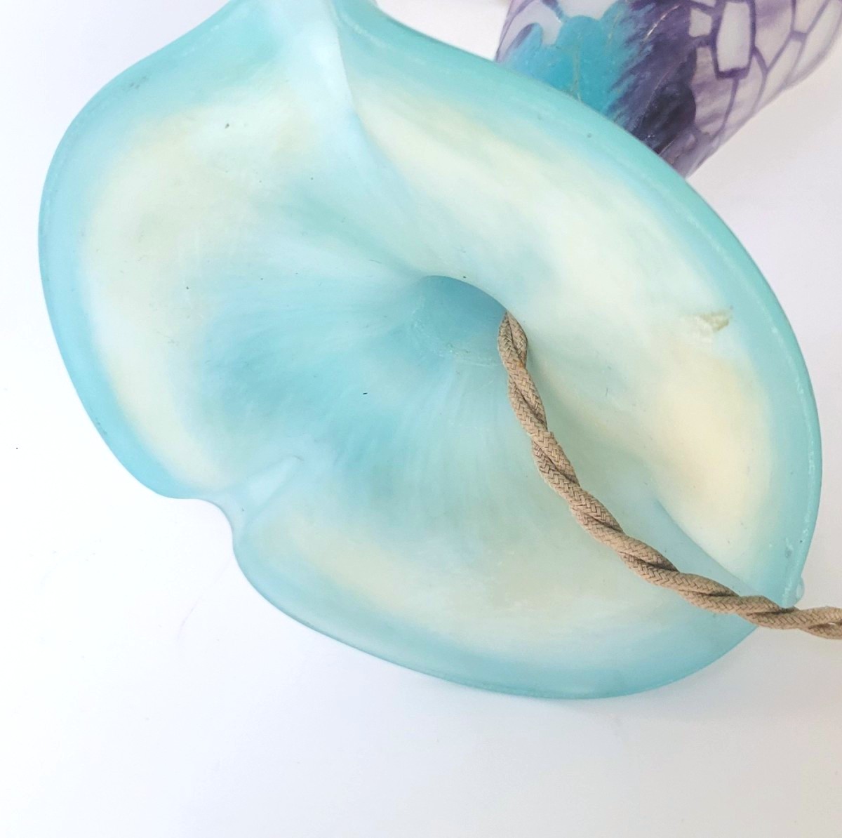 Schneider Charles  : lampe champignon modèle "alvéoles"  signé Charder,  époque art déco-photo-7