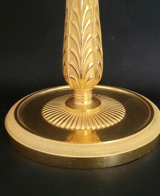Pair Of Empire Period Gilt Bronze Candlesticks By Claude Galle-photo-2