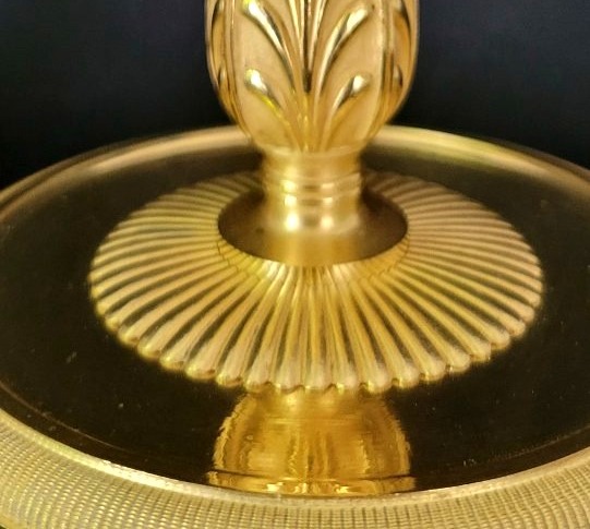 Pair Of Empire Period Gilt Bronze Candlesticks By Claude Galle-photo-3